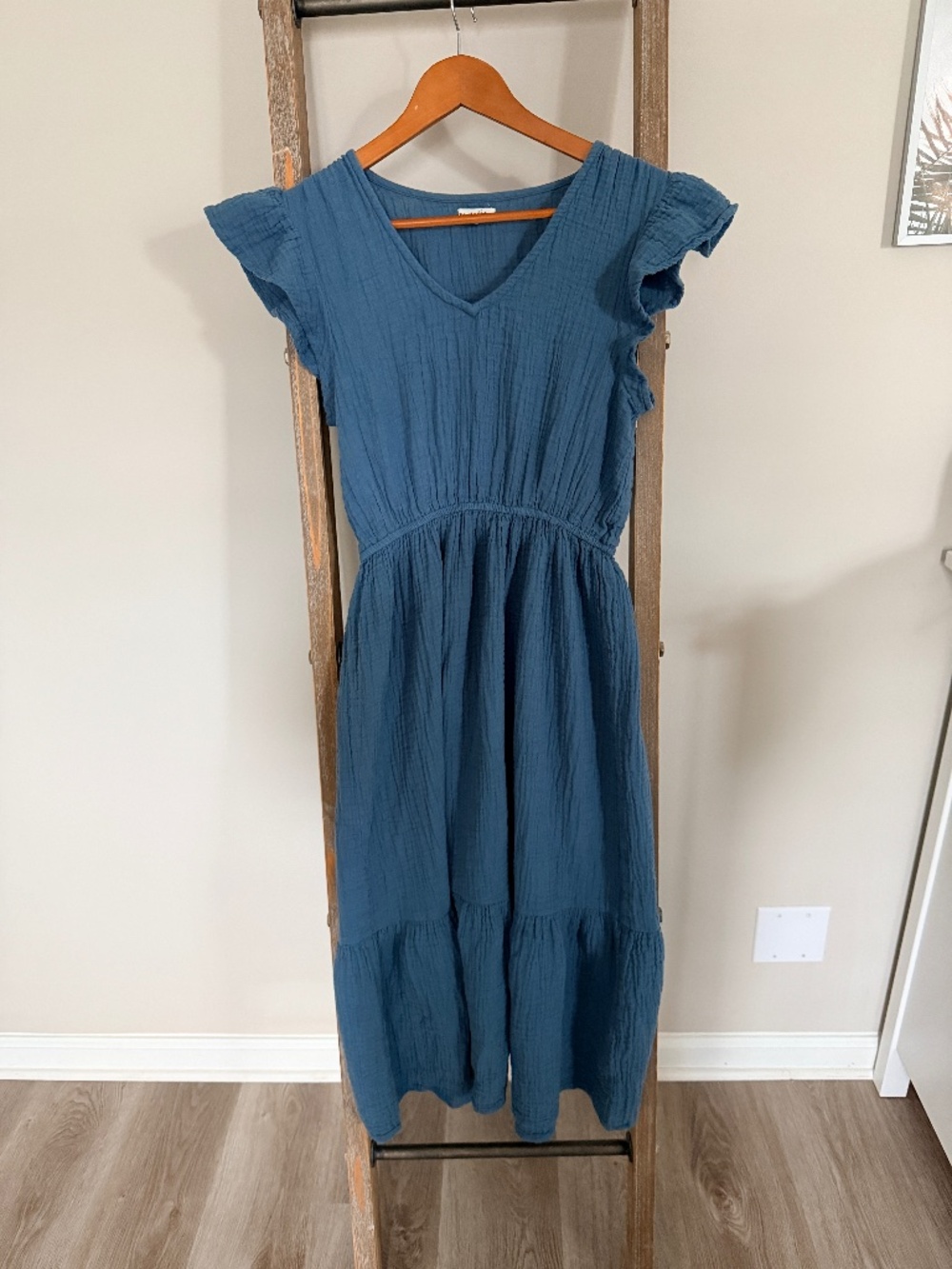 Maisie Flutter Sleeve Cotton Gauze Midi Dress